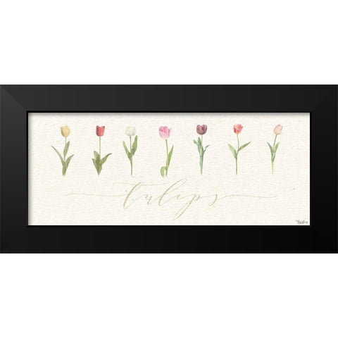 Tulips Black Modern Wood Framed Art Print by Louise, Gigi