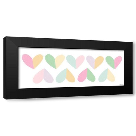 Pastel Hearts Black Modern Wood Framed Art Print with Double Matting by Louise, Gigi