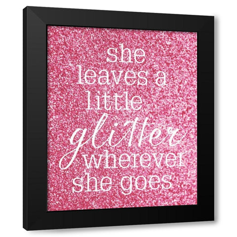 She Glitter Black Modern Wood Framed Art Print by Louise, Gigi