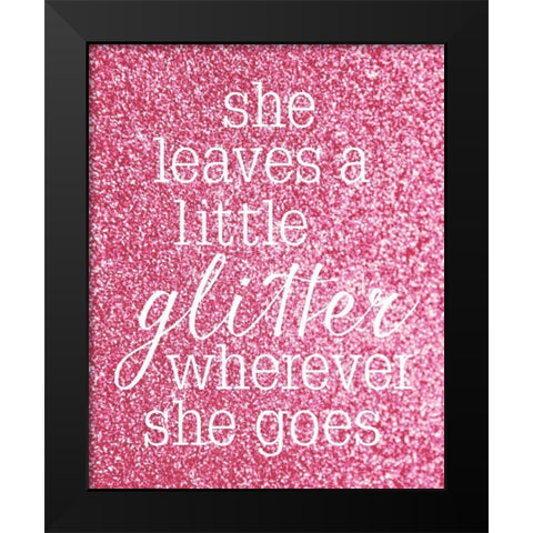 She Glitter Black Modern Wood Framed Art Print by Louise, Gigi
