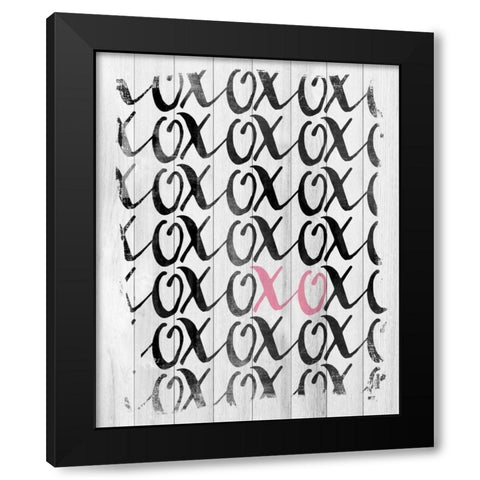 XOXO Black Modern Wood Framed Art Print with Double Matting by Louise, Gigi