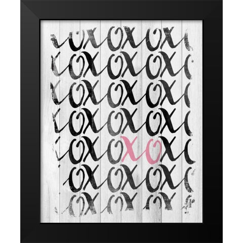 XOXO Black Modern Wood Framed Art Print by Louise, Gigi
