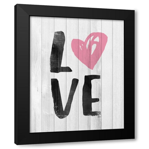 LOVE Black Modern Wood Framed Art Print with Double Matting by Louise, Gigi