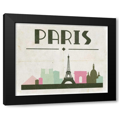 Paris Black Modern Wood Framed Art Print by Louise, Gigi