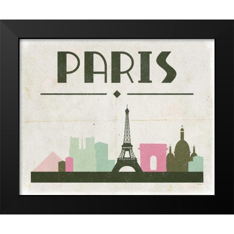 Paris Black Modern Wood Framed Art Print by Louise, Gigi