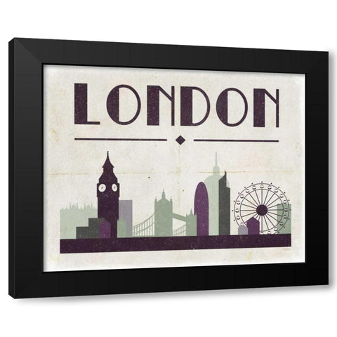 London Black Modern Wood Framed Art Print with Double Matting by Louise, Gigi