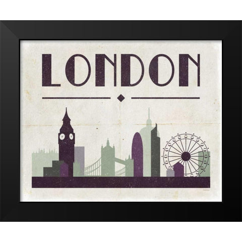 London Black Modern Wood Framed Art Print by Louise, Gigi