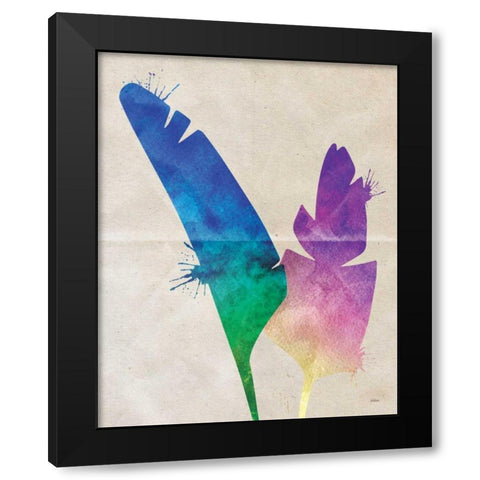 Banana Leaf Black Modern Wood Framed Art Print with Double Matting by Louise, Gigi