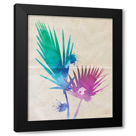Fan Palm Black Modern Wood Framed Art Print with Double Matting by Louise, Gigi