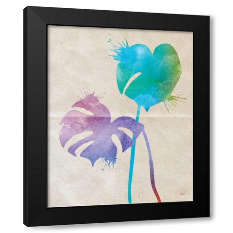 Split Leaf Black Modern Wood Framed Art Print by Louise, Gigi