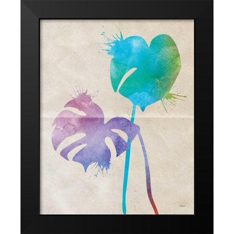 Split Leaf Black Modern Wood Framed Art Print by Louise, Gigi
