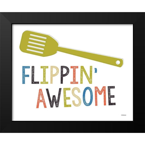 Flippin Awesome Black Modern Wood Framed Art Print by Louise, Gigi