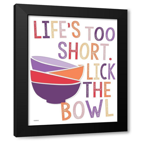 Lick Bowl Black Modern Wood Framed Art Print with Double Matting by Louise, Gigi