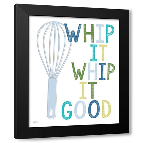 Whip It Good Black Modern Wood Framed Art Print by Louise, Gigi
