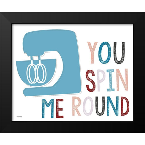 Spin Me Round Black Modern Wood Framed Art Print by Louise, Gigi