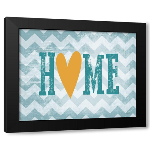 Home Heart Black Modern Wood Framed Art Print by Louise, Gigi
