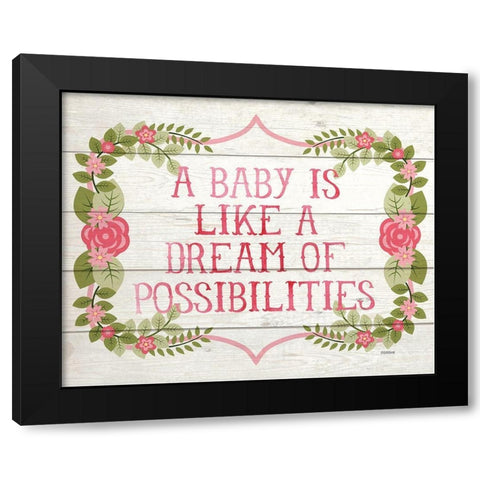 Baby Possibilities Black Modern Wood Framed Art Print by Louise, Gigi