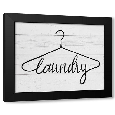 Laundry Hanger Black Modern Wood Framed Art Print with Double Matting by Louise, Gigi