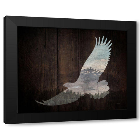 Lodge Soaring Bird Black Modern Wood Framed Art Print by Louise, Gigi