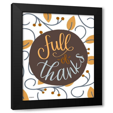 Full Thanks Black Modern Wood Framed Art Print with Double Matting by Louise, Gigi