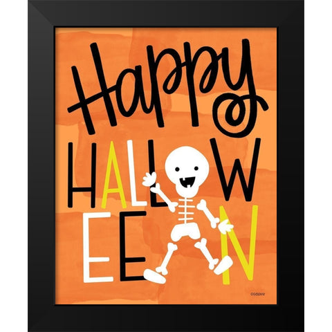 Skeleton Black Modern Wood Framed Art Print by Louise, Gigi