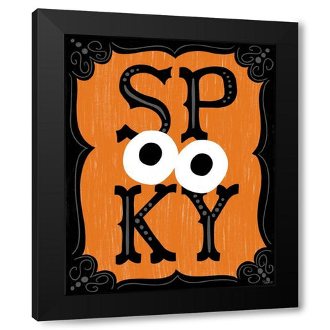Spooky Orange Black Modern Wood Framed Art Print with Double Matting by Louise, Gigi