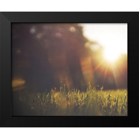 Be Happy Meadow Black Modern Wood Framed Art Print by Louise, Gigi