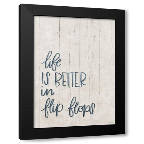Flip Flops Black Modern Wood Framed Art Print with Double Matting by Louise, Gigi