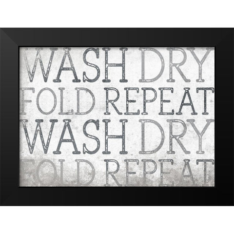 Wash Dry Black Modern Wood Framed Art Print by Louise, Gigi