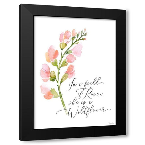 Wildflower Black Modern Wood Framed Art Print by Louise, Gigi