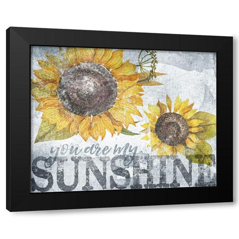 Sunshine Sunflower Black Modern Wood Framed Art Print by Louise, Gigi