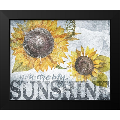 Sunshine Sunflower Black Modern Wood Framed Art Print by Louise, Gigi