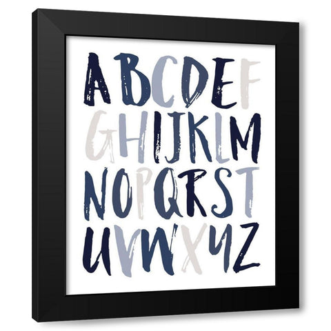 Boys Upper Letters Black Modern Wood Framed Art Print with Double Matting by Louise, Gigi