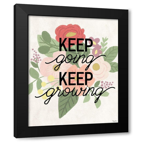 Keep Growing Black Modern Wood Framed Art Print with Double Matting by Louise, Gigi