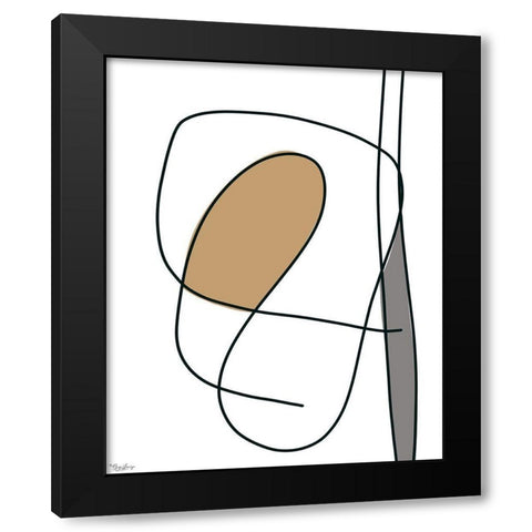 Abstract Neutral 1 Black Modern Wood Framed Art Print with Double Matting by Louise, Gigi