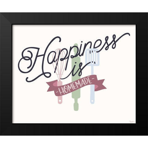 Happiness Homemade Black Modern Wood Framed Art Print by Louise, Gigi
