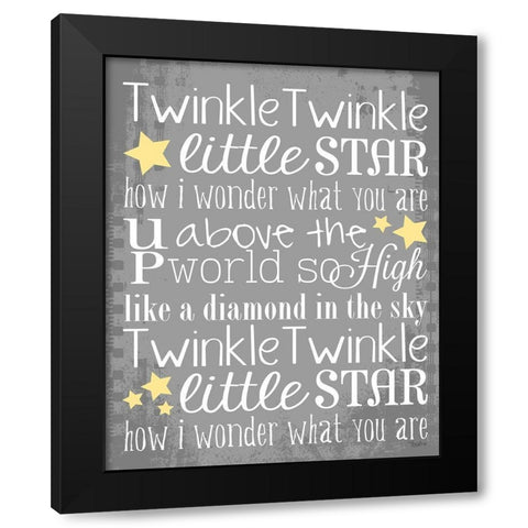 Twinkle Gray Black Modern Wood Framed Art Print with Double Matting by Louise, Gigi