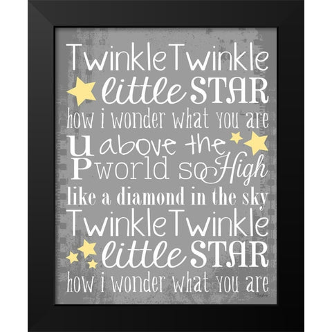 Twinkle Gray Black Modern Wood Framed Art Print by Louise, Gigi