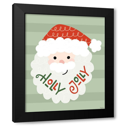 Holly Jolly Black Modern Wood Framed Art Print with Double Matting by Louise, Gigi