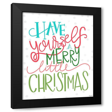 Merry Little Black Modern Wood Framed Art Print by Louise, Gigi
