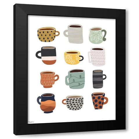 Fall Coffee Black Modern Wood Framed Art Print by Louise, Gigi