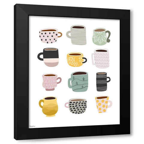 Coffee Black Modern Wood Framed Art Print by Louise, Gigi
