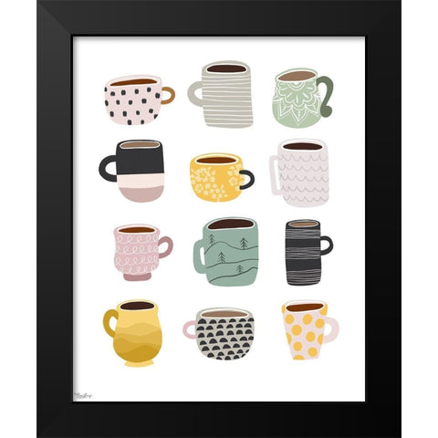 Coffee Black Modern Wood Framed Art Print by Louise, Gigi
