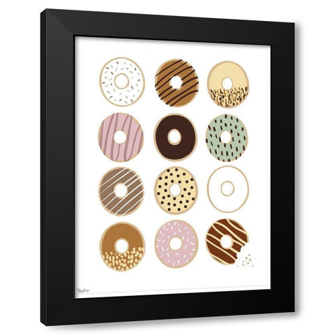 Donuts Black Modern Wood Framed Art Print by Louise, Gigi