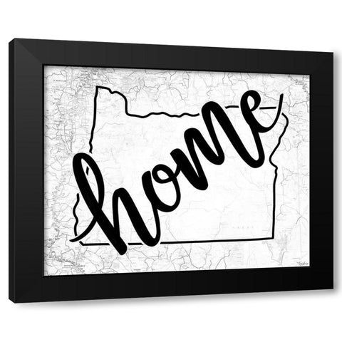 Oregon Home Map Black Modern Wood Framed Art Print by Louise, Gigi