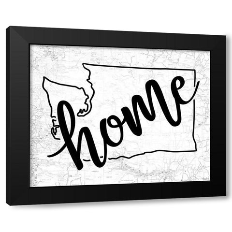 Washington Home Map Black Modern Wood Framed Art Print by Louise, Gigi