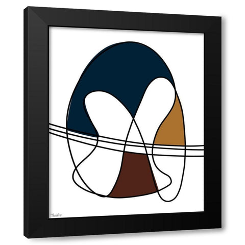 Abstract Tribeca 2 Black Modern Wood Framed Art Print with Double Matting by Louise, Gigi