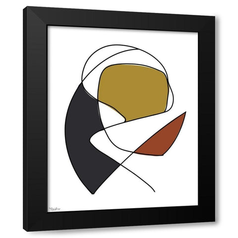 Abstract Tribeca 3 Black Modern Wood Framed Art Print with Double Matting by Louise, Gigi