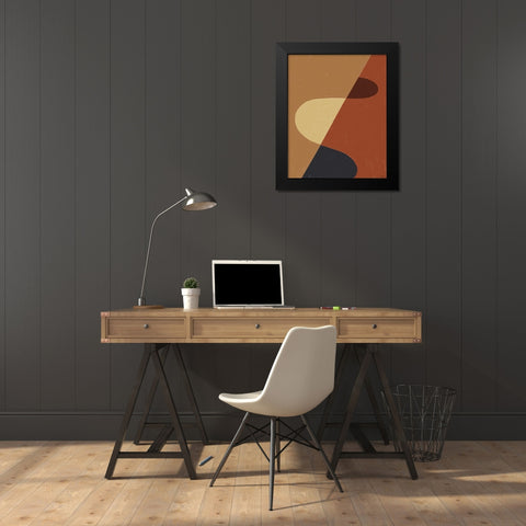 Tribeca Abstract Black Modern Wood Framed Art Print by Louise, Gigi