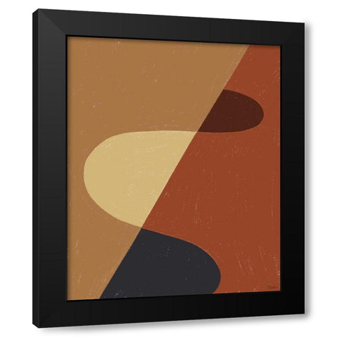 Tribeca Abstract Black Modern Wood Framed Art Print with Double Matting by Louise, Gigi